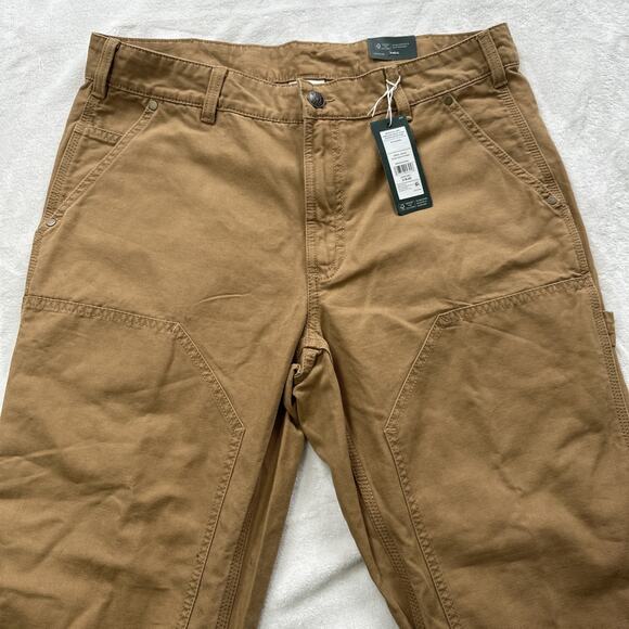 Alpine Design Utility Pants Mens 34 X 30 Brown Khaki 100% ORGANIC Cotton Relaxed - Picture 5 of 13